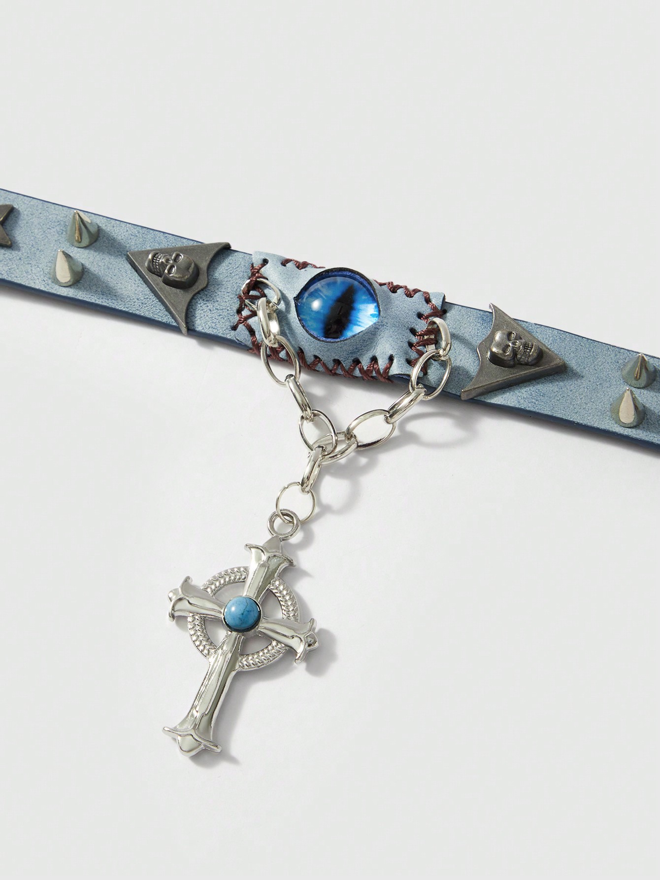 Goth Handmade Darkened Evil Eye Bracelet